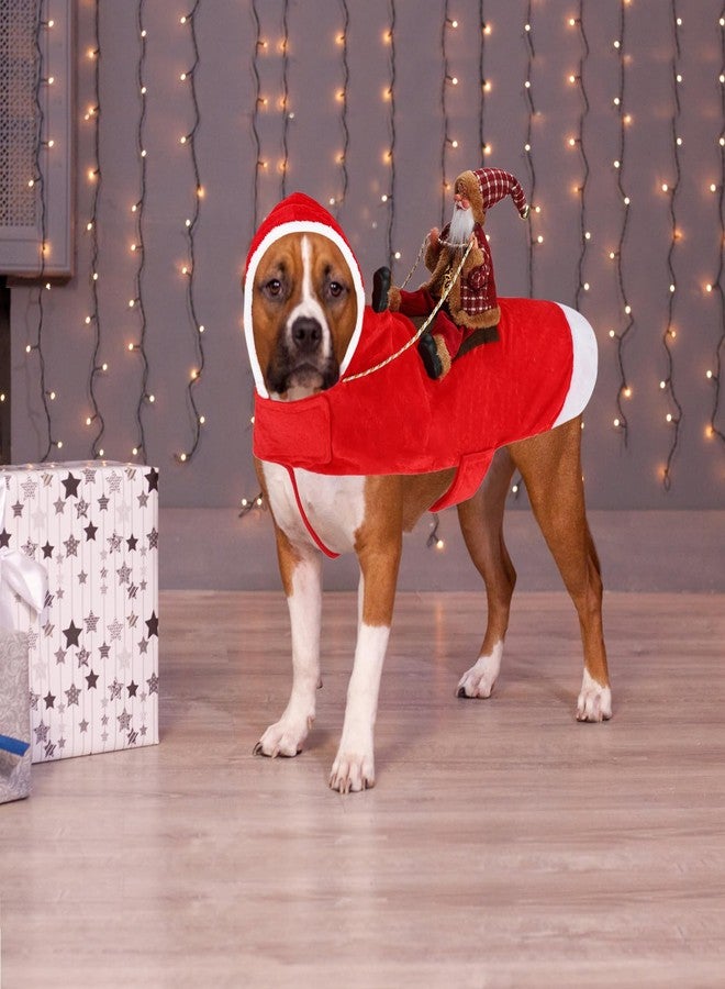 BWOGUE Santa Dog Costume Christmas Pet Clothes Santa Claus Riding Pet Cosplay Costumes Party Dressing up Dogs Cats Outfit for Small Medium Large Dogs Cats - Image 5